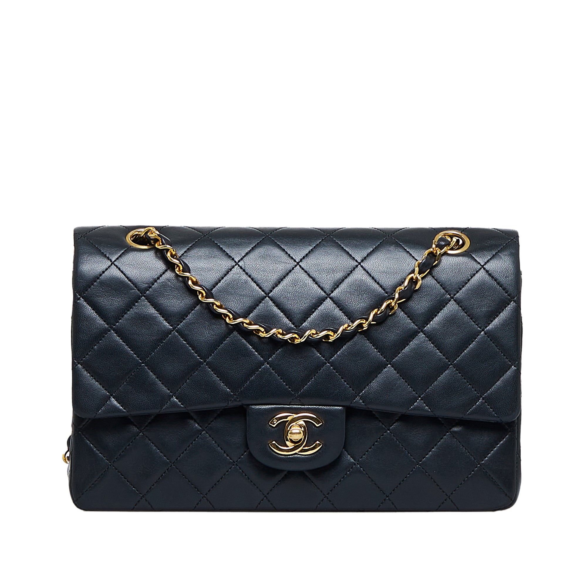 Chanel Medium Classic Flap Black Lambskin 24K Gold Hardware Womens  Fashion Bags  Wallets Crossbody Bags on Carousell